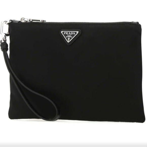 Prada Logo Plaque Pouch Wristlet - Picture 3 of 6